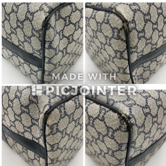 Authentic Gucci GG Plus PVC Navy Mini Boston Bag - Picture 15 of 17